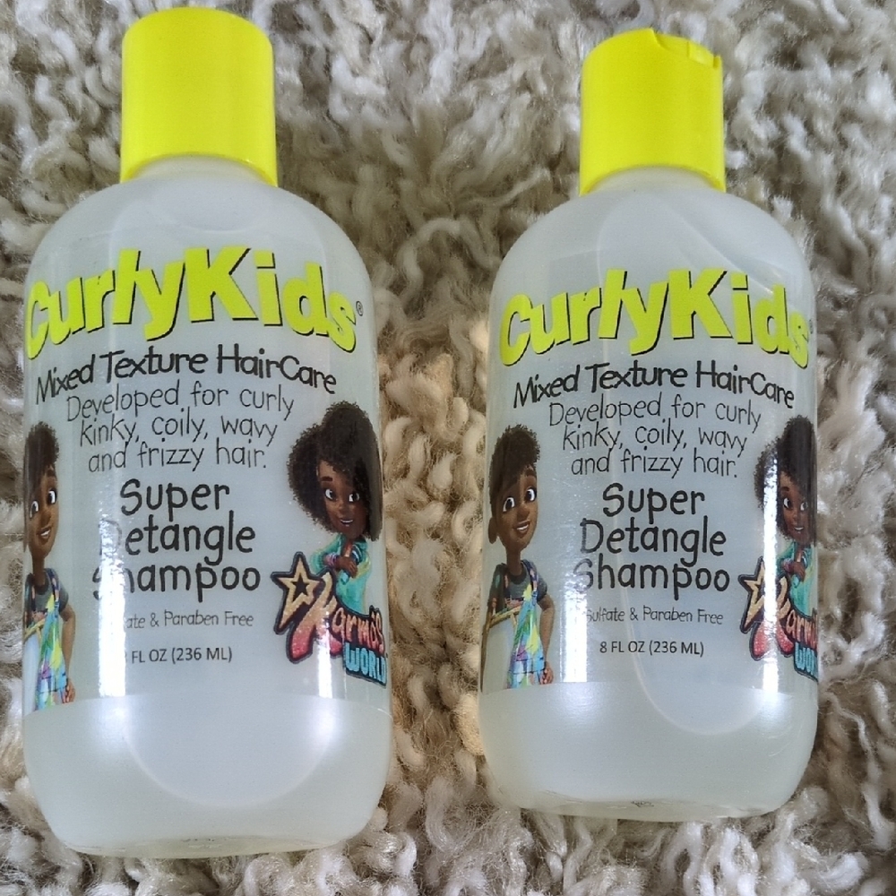 Set Of 2 Curly Kids Super Detangle Shampoo. 8 Oz Each. Sulfate & Paraben-free!